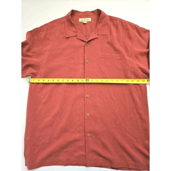 Tommy Bahama 100% Silk Short Sleeve Button Down Shirt Mens Size XL Red - Picture 4 of 12